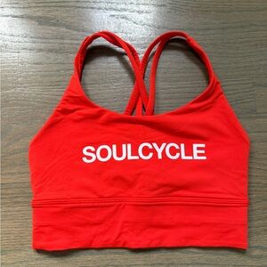 lululemon athletica Red 'SOULCYCLE' Strappy Sports Bra
